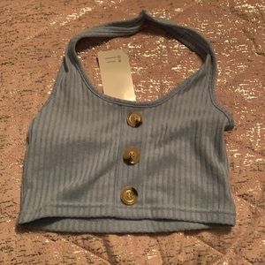 Halter Blue Top